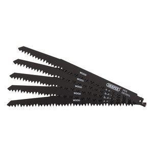 Draper RECIP SAW BLADE 5PCS - S1531L 38803 Reciprocating Saw Blades for Wood Cutting, 240mm, 5tpi (Pack of 5)