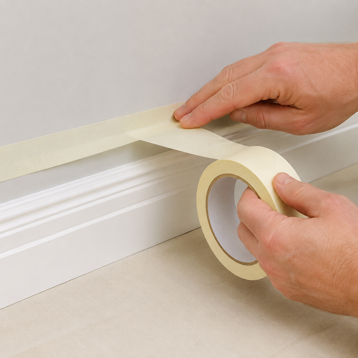 Yuzet Decorators Masking Tape 96mm x 50m General Purpose Paint Masking Tape for Decorating Painting Surface Protection and DIY Projects