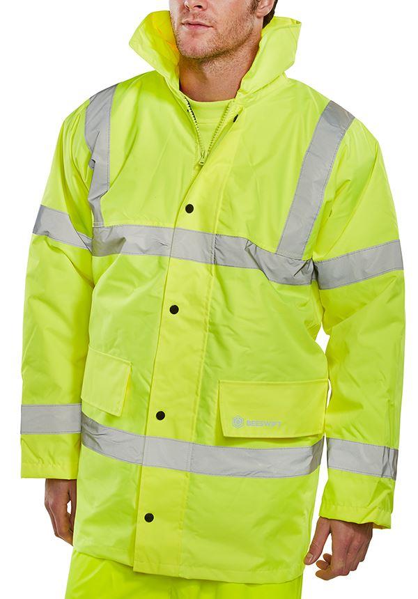 Beeswift Constructor Hi Vis Jacket Class 3 Waterproof Reflective Workwear