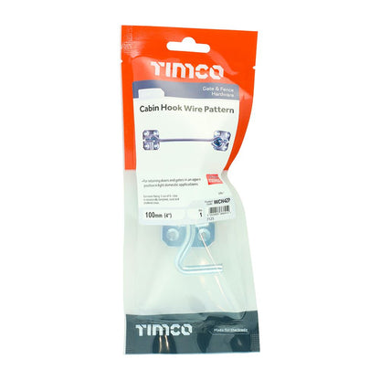 TIMCO Cabin Hook Wire Pattern Zinc 4" Pack 1