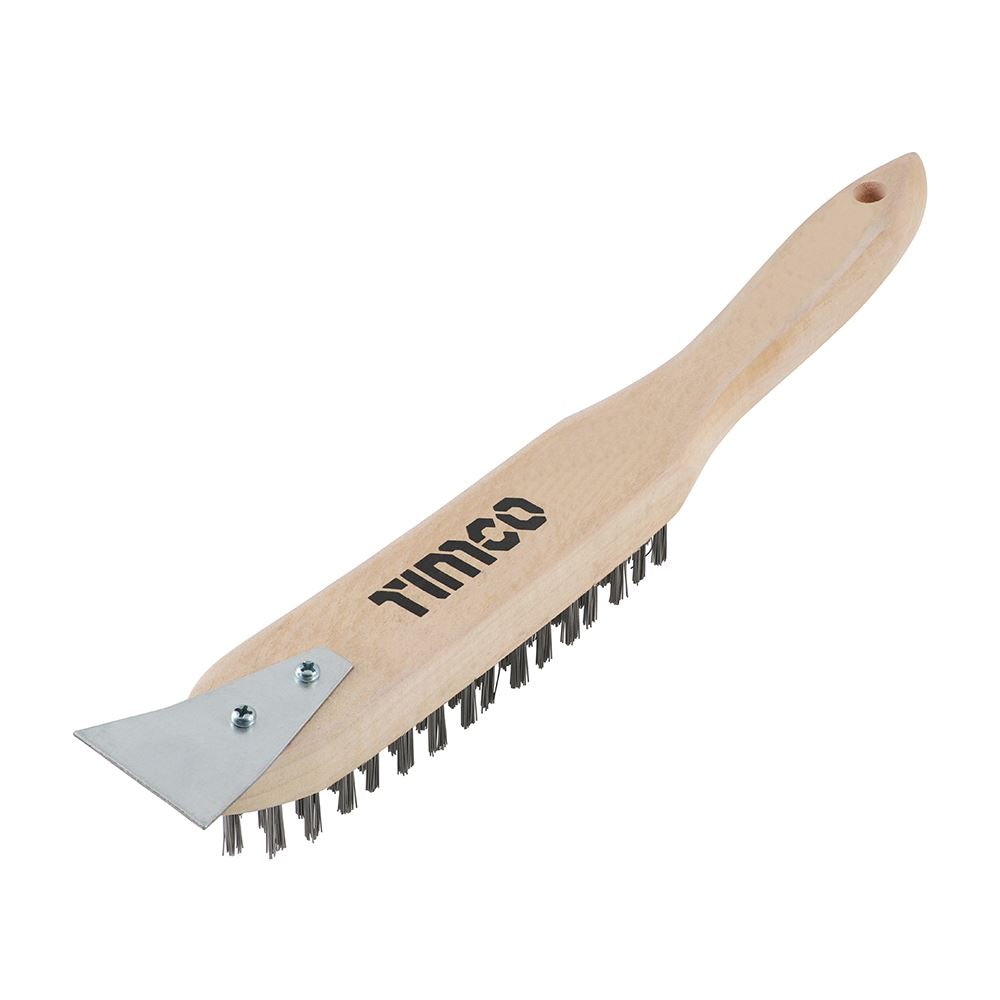 TIMCO Wire Brush & Scraper Steel 4 Rows Pack 1
