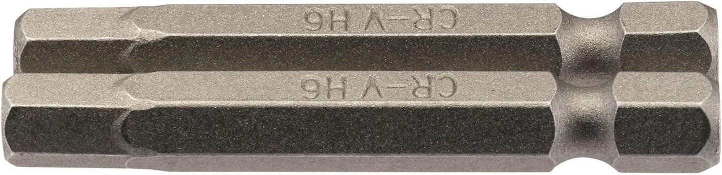 Draper 2PC 50MM 6.0MM HEX S/D BIT 64259 1/4" hex. Hexagonal E Shank Insert Bits