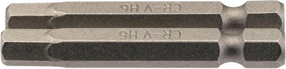Draper 2PC 50MM 6.0MM HEX S/D BIT 64259 1/4" hex. Hexagonal E Shank Insert Bits