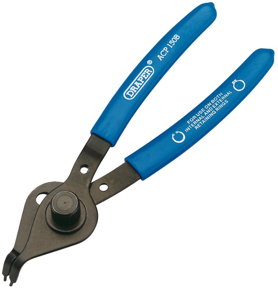 Draper REVERSE CIRCLIP PLIER BENT 150 12492 150mm 90Â° Tip Reversible Circlip Pliers