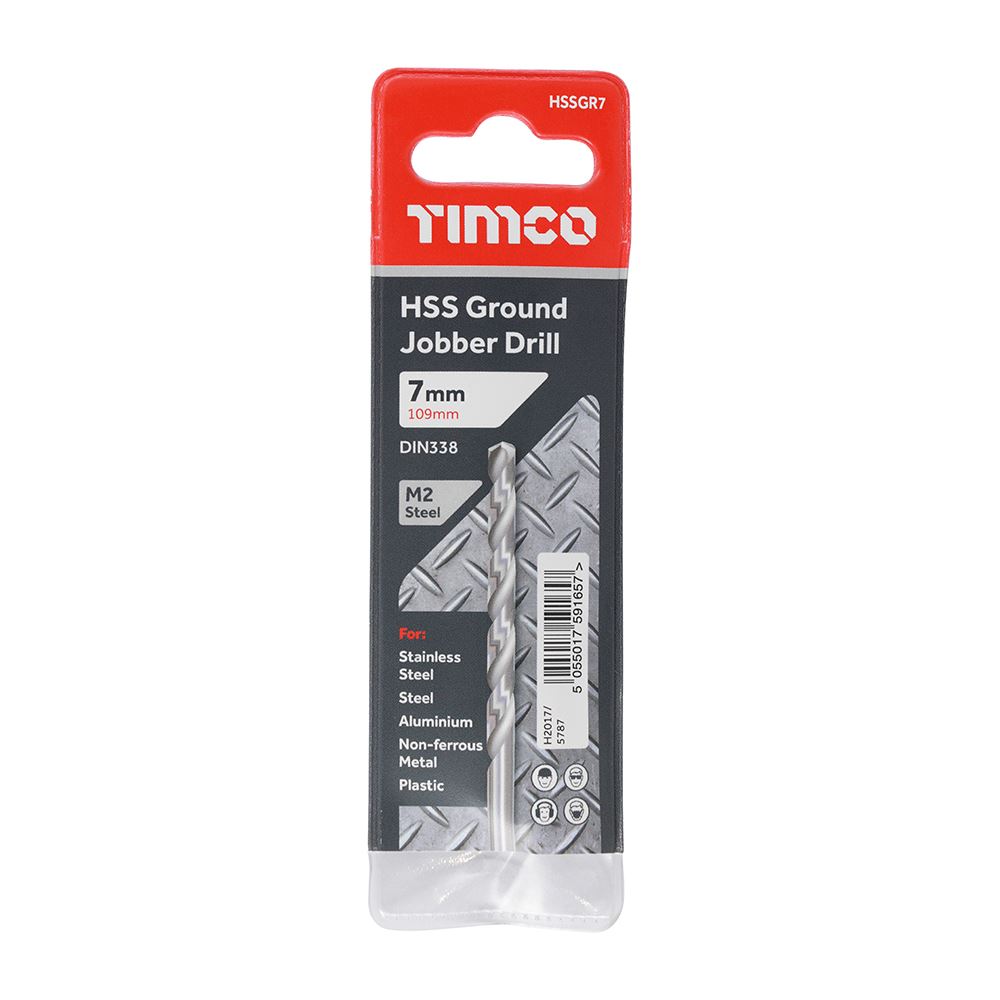 TIMCO HSS-G Jobber Drill Bit M2 7.0mm Pack 1