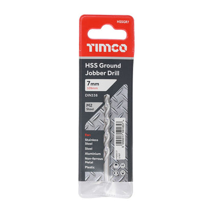 TIMCO HSS-G Jobber Drill Bit M2 7.0mm Pack 1