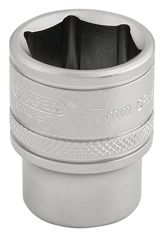 16543 Draper Expert Expert 6 Point Metric Socket, 3/8 Sq. Dr., 17mm D-MM/MS 3/8 Sockets Professional Trade DIY Workshop Garage Use