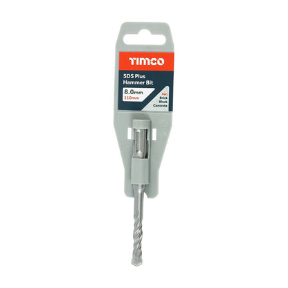TIMCO SDS Plus Hammer Bit 8.0 x 110 Pack 1