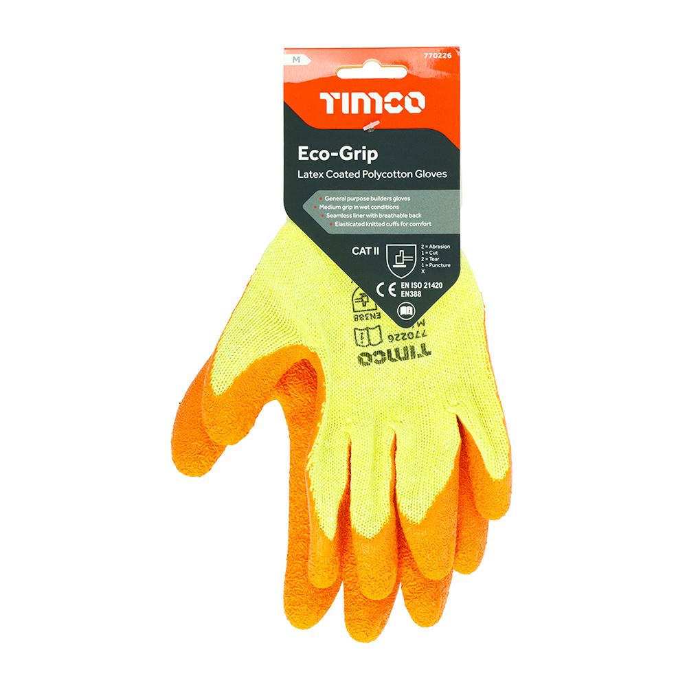 TIMCO Eco Glove Latex Crinkle Medium Pack 1