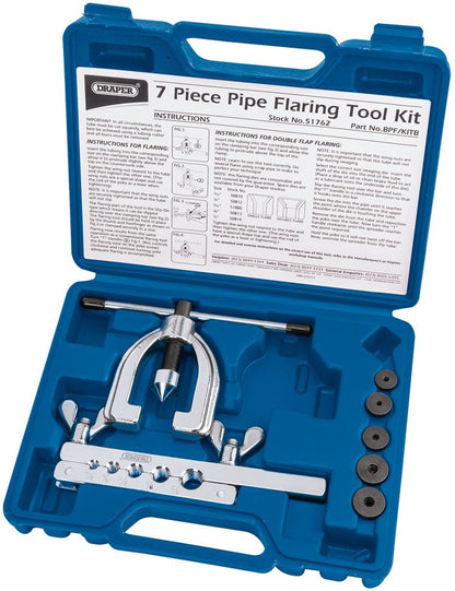 Draper 7PC PIPE FLARING TOOL KIT 51762 Brake Pipe Flaring Kit (7 Piece)