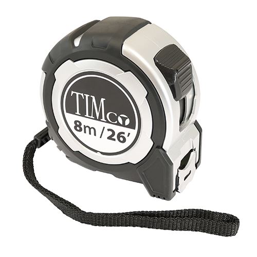 MOQ - TIMCO Tape Measure 8m/26ft x 25mm Pack 1