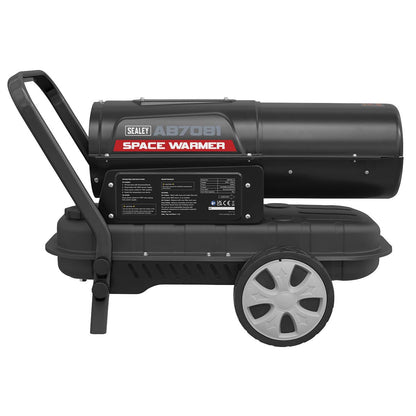 Sealey AB7081 Space Warmer Kerosene/Diesel Heater with Wheels 70,000Btu/hr | 70,000Btu/hr(20kW), 230V~50Hz, Thermostat, Wheels