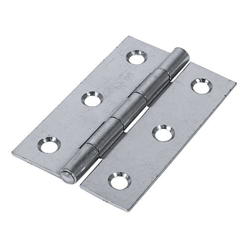 TIMCO Butt Hinge Fixed Pin Zinc 75 x 50 Silver Pack 2