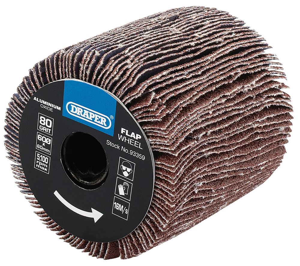 Draper FLAP WHEEL 60X60MM 80GRIT 93359 Aluminium Oxide Flap Wheels