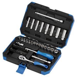 DRAPER 16355 - Metric Socket Set, 1/4" Sq. Dr. (47 Piece)