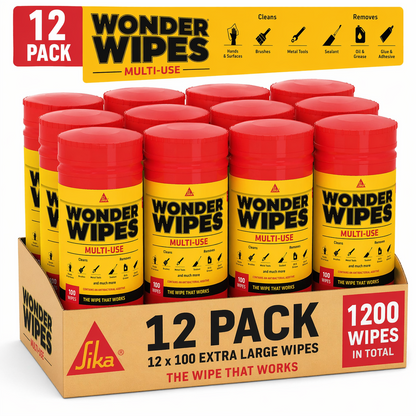 12 x Everbuild 100 Wonder Wipes Tub Heavy Duty Cleaning Wipes Trade Multi Purpose