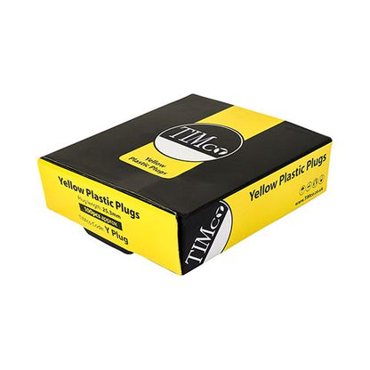 MOQ - TIMCO Plastic Plugs - Yellow 25mm Yellow Pack 100