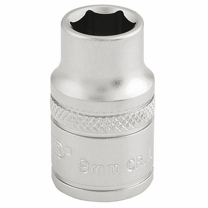 Draper 9MM 6PT SOCKET 3/8 DR-PCKD 16534 3/8" Sq. Dr. Metric Sockets (Micro Satin Chrome)