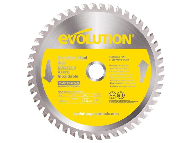 EVL Stainless Steel Cutting Circular Saw Blade 180 x 20mm x 48T