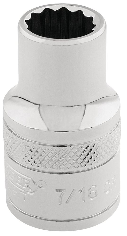 Draper 7/16 12PT.HI-TORQ SOCKET-3/8SD 49018 3/8" Sq. Dr. Imperial Sockets (Polished Chrome)
