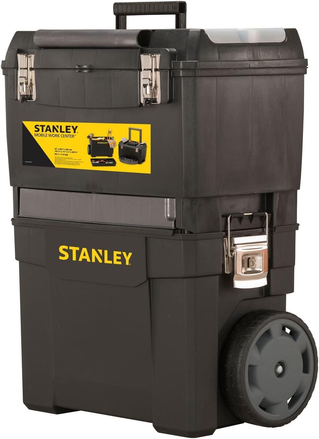 STANLEY Mobile Work Centre Toolbox, 2-in-1 Rolling Workshop with Stackable Units
