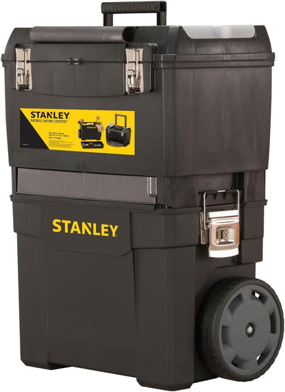 STANLEY Mobile Work Centre Toolbox, 2-in-1 Rolling Workshop with Stackable Units