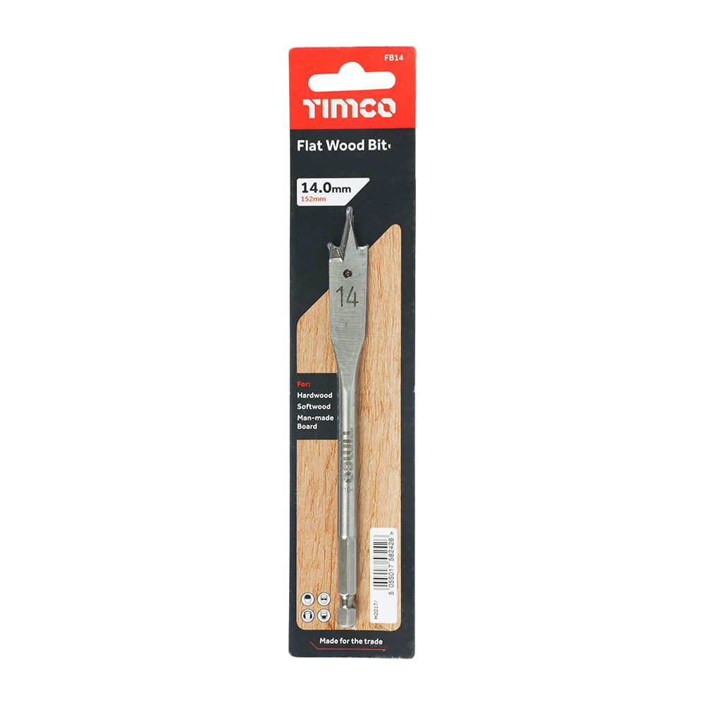 TIMCO Flat Wood Bit 14.0 x 152 Pack 1