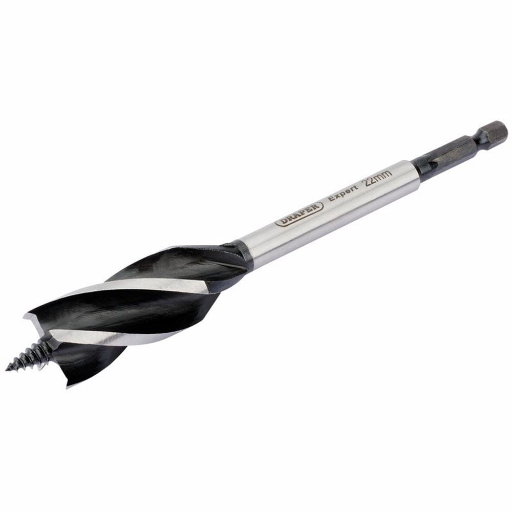 Draper 4 FLUTED AUGER BIT 22MM 35123 4 Fluted Auger Bits, 165mm