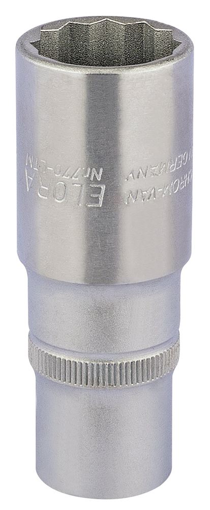 11936 Elora Elora Deep Bi-Hexagon Socket, 1/2 Sq. Dr., 22mm 770-LT 22 1/2 Sockets Professional Trade DIY Workshop Garage Use