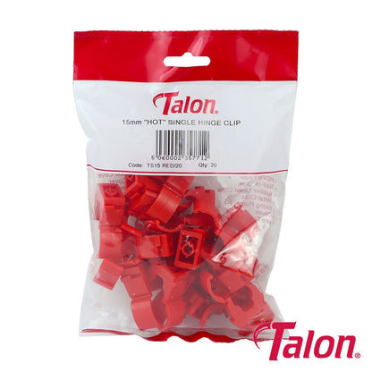 TIMCO Single Hinged ID Clip - Red 15mm Red Pack 20