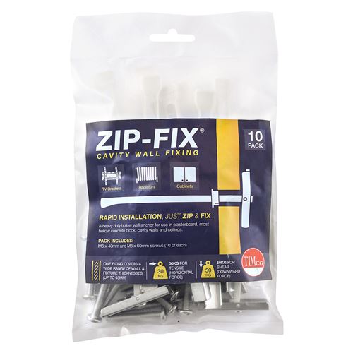TIMCO Zip-Fix Cavity Wall Fixing M6 Pack 10
