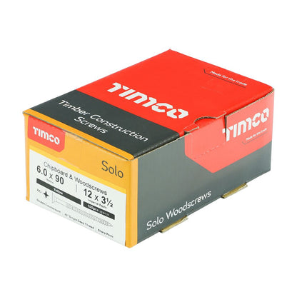 TIMCO Solo Woodscrew PZ3 CSK ZYP 6.0 x 90 Gold Pack 100