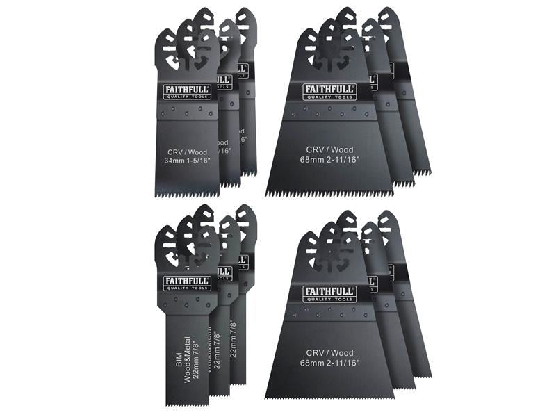 Faithfull FAIMFKIT12 Multi-Function Tool Blade Set, 12 Piece |