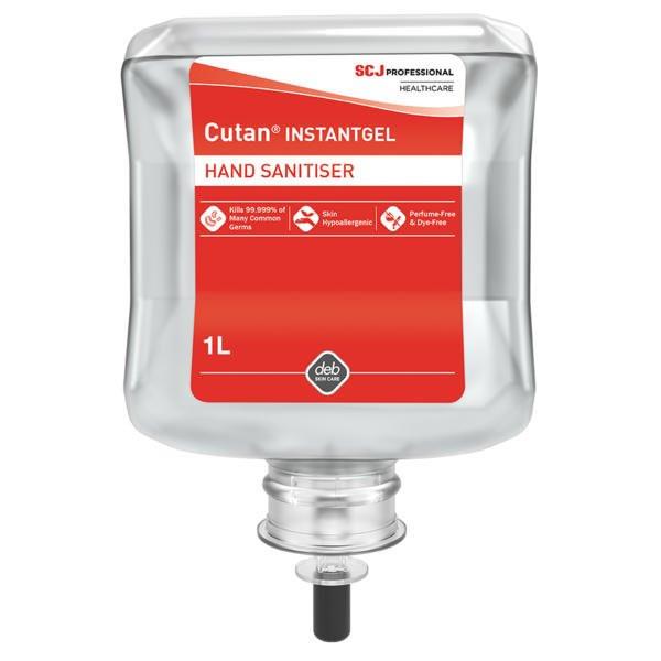 Deb Cutan InstantGEL 1L Alcohol Hand Sanitiser Gel Cartridge Antibacterial