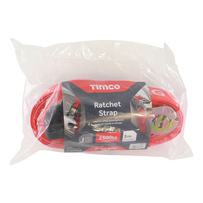 TIMCO J Hook Ratchet Straps HD 5m x 50mm Pack 1