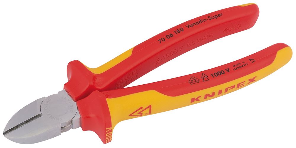 Draper 180MM DIAGONAL CUTTING NIPPERS 18451 VDE Fully Insulated Diagonal Side Cutters