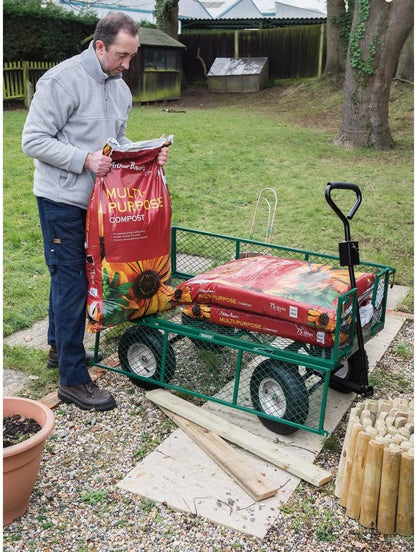 85634 Draper Heavy Duty Steel Mesh Cart,450kg GMC/450 Waste Collection, Composting and Tidying L 1220 x W 610 x H 274mm Professional Trade DIY Works