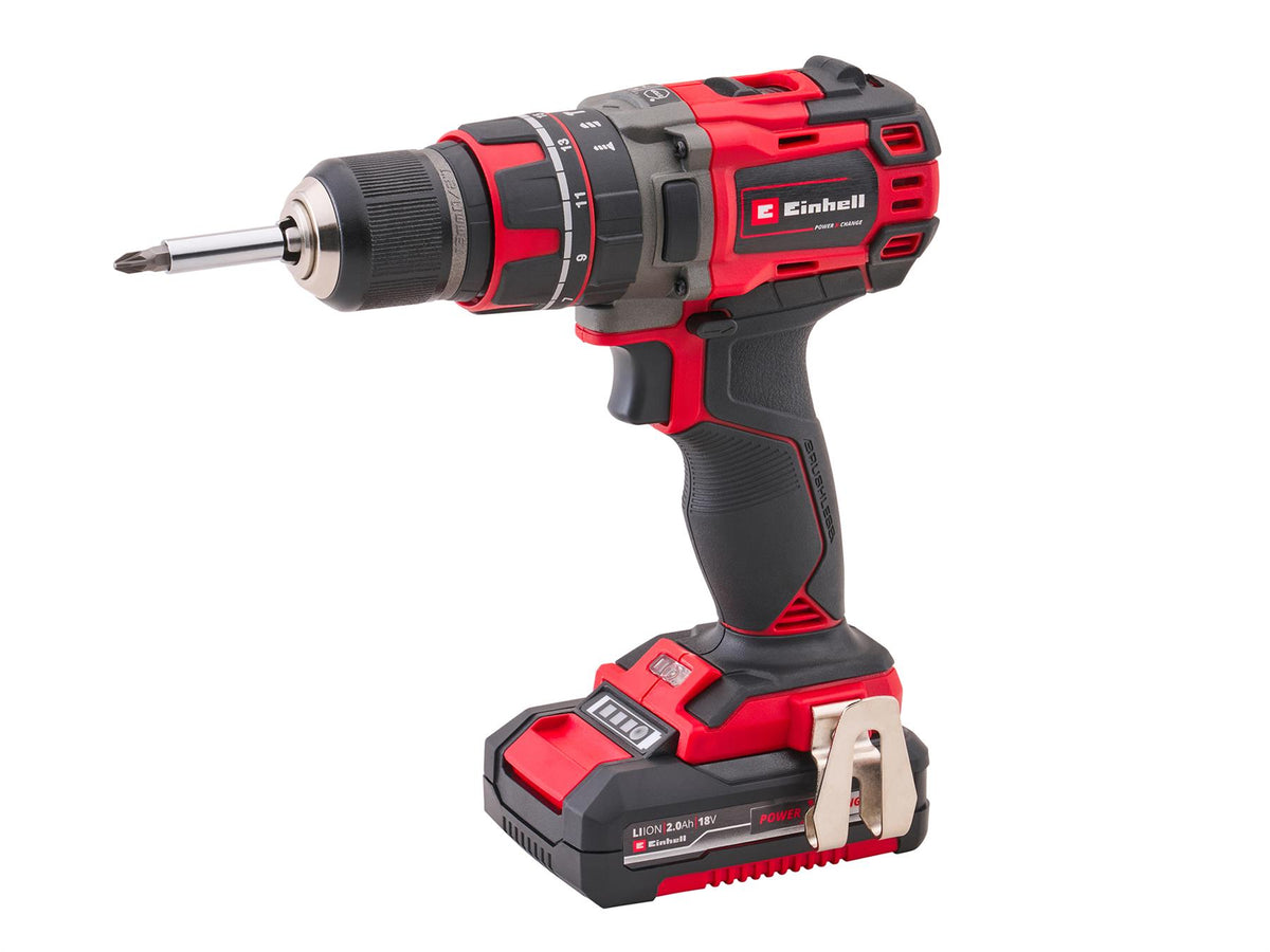 Einhell TP-CD 18/50 18V Brushless Combi Drill 2 x 2Ah Batteries 50Nm Professional Trade DIY Workshop Equipment
