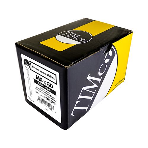 TIMCO Nylon Hammer Fixing Zinc 8.0 x 140 Pack 100