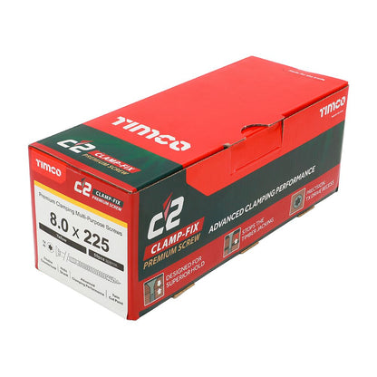 TIMCO C2 Clamp-Fix TX40 CSK ZYP 8.0 x 225 Gold Pack 50