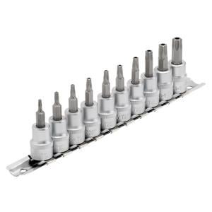 Draper TX-STAR SEC 10PC 3/8 SOCK BIT 16332 Draper TX-STARÂ® Security Socket Bit Set, 3/8" Sq. Dr., 48mm (10 Piece)