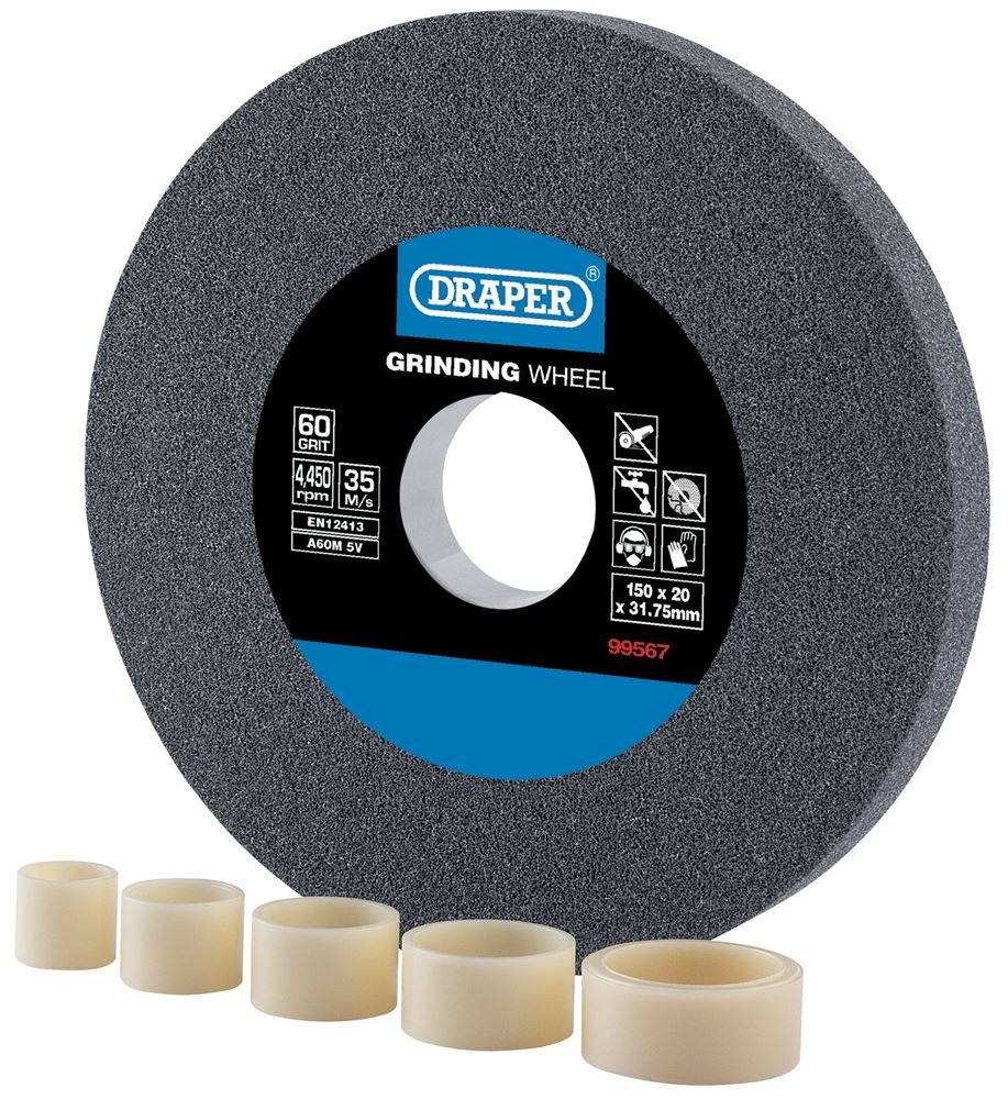 DRAPER 99567 - Aluminium Oxide Bench Grinding Wheel 60G (150mm x 20mm)