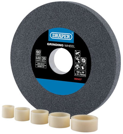 DRAPER 99567 - Aluminium Oxide Bench Grinding Wheel 60G (150mm x 20mm)