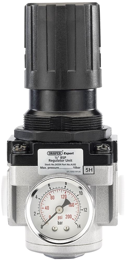24334 Draper Expert Expert 1/2 BSP Regulator Unit ALR2 Air Filters, Regulators and Lubricators Professional Trade DIY Workshop Garage Use