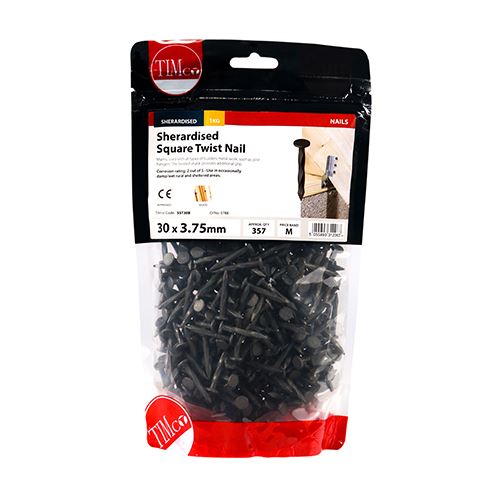 TIMCO Square Twist Nail- Sherardised 30 x 3.75 Pack 1