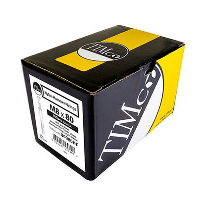 TIMCO Nylon Hammer Fixing Zinc 8.0 x 100 Pack 100
