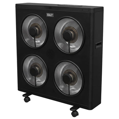 Sealey IR4 Infrared Radiant Cabinet Heater 2.8kW | 2800W, 230V 50Hz, Thermostat, Timer, Remote Control, Wheels, Overheat Protection