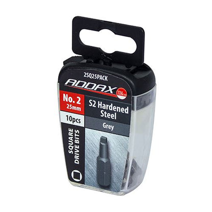 TIMCO Square Driver Bit - S2 Grey No.2 x 25 Grey Pack 10