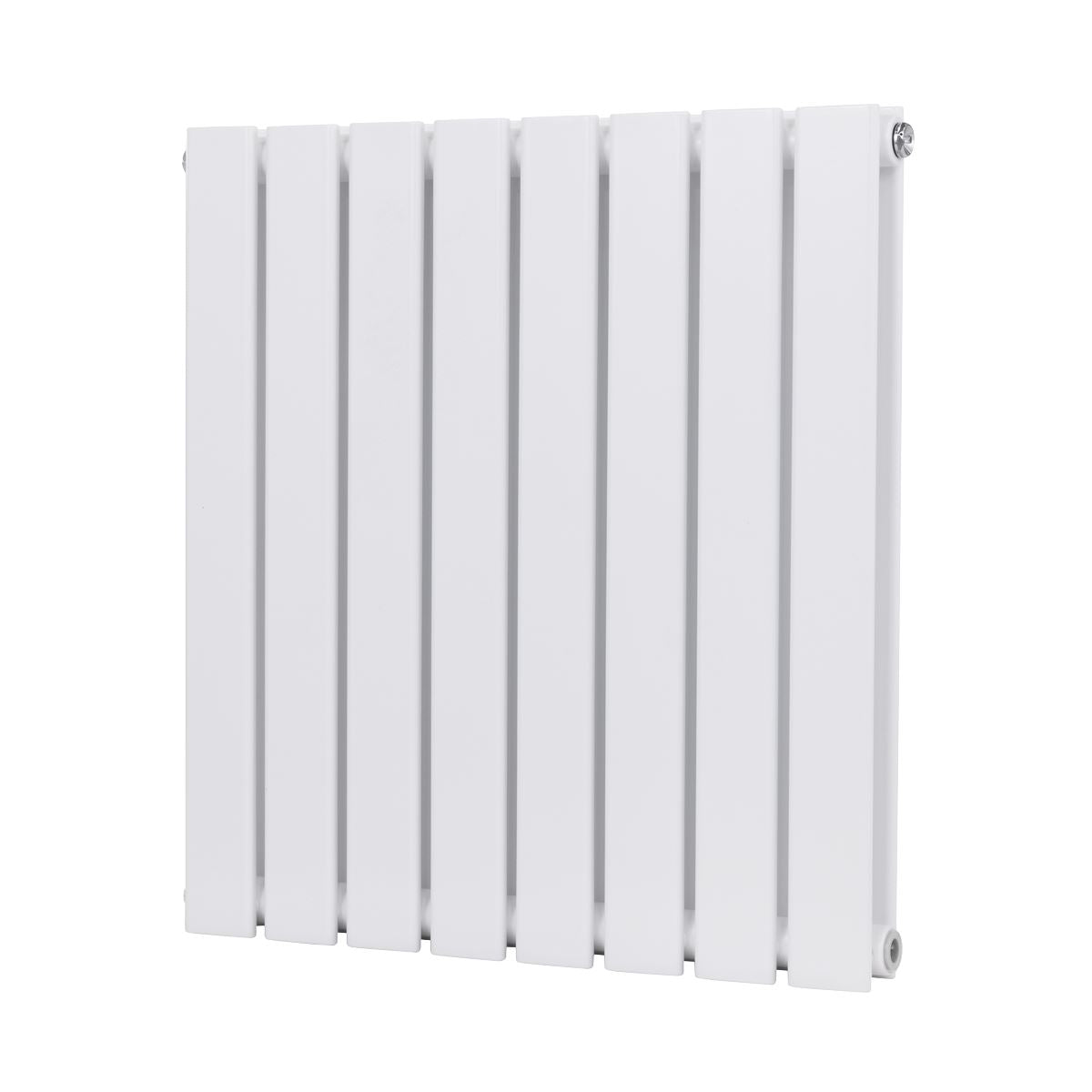 Baridi DH349 Horizontal Radiator Contemporary Double Flat Panel Design 600 x 560mm - White | Steel | Horizontal flat panel design delivers a BTU