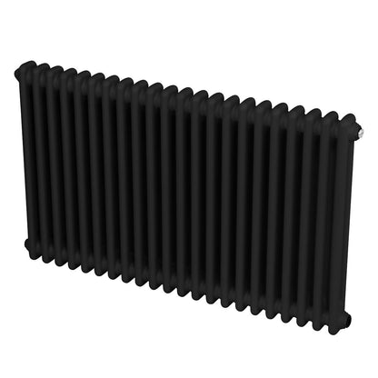 Baridi DH364 Horizontal Traditional 2 Column Radiator 600 x 1012mm - Black | Steel | Horizontal traditional two column radiator delivers a BTU output